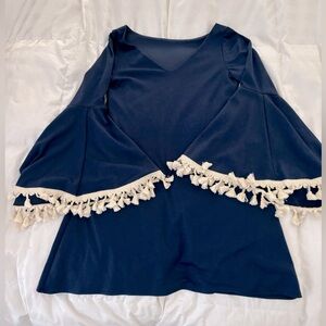 JUDITH MARCH Blue Dress Beautiful Sleeves